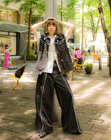 내면의 평화 데님 조끼