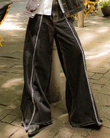 內在和平牛仔布寬鬆褲子