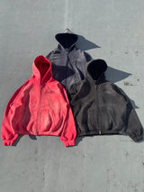 子弹标志水钻拉链连帽衫