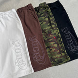 yung logo rhinestone sweat jorts