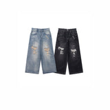 BU damage baggy denim pants