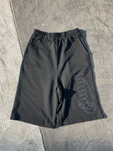 yung logo rhinestone sweat jorts