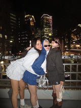 glitter tiered mini skirt