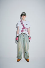 King Logo Buggy Denim Pants