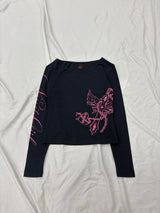 Cross Logo 露肩长袖T恤