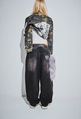 King Logo Buggy Denim Pants