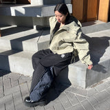 N logo side-zip nylon pants