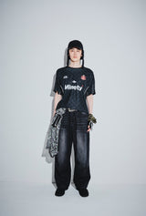 King Logo Buggy Denim Pants