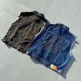 내면의 평화 데님 조끼