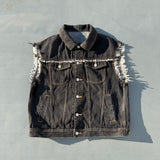 내면의 평화 데님 조끼