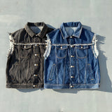 내면의 평화 데님 조끼