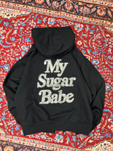 back logo appliqué zip hoodie