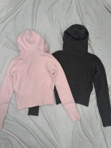 Fur Hooded Zip-Up Knit