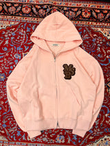 back logo appliqué zip hoodie