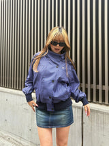 check pattern blouson