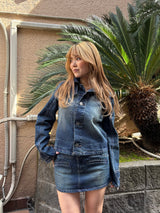 curve denim mini skirt