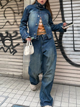 low waist denim pants