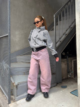 check pattern blouson