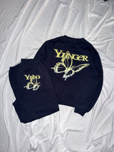 Gradation butterfly logo sweat