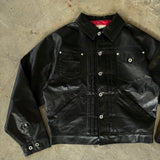 denim jacket type leather jacket