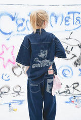 단단한 CMT 통치자 데님 셔츠