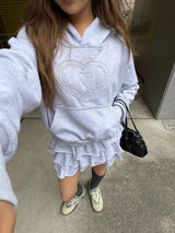 glitter h heart logo hoodie