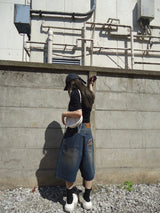 Studs Buggy Denim Shorts