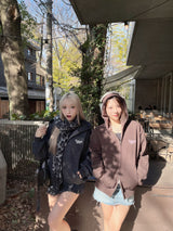 Melted universal logo zip hoodie