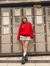 henley neck point logo sweat