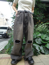 Studs Damage Buggy Denim