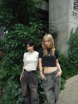 Studs Damage Buggy Denim