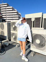 chain logo patch half zip