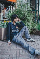 條紋寬鬆的褲子