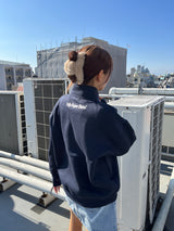 chain logo patch half zip