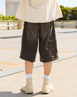 genzai Chain Baggy Denim Half Pants