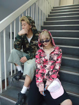 Heisei徽標熱拉鍊連帽衫