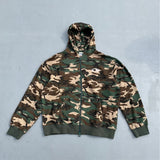 Heisei徽標熱拉鍊連帽衫