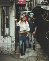 平成标志水钻牛仔短裤