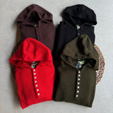 knit henley hoodie
