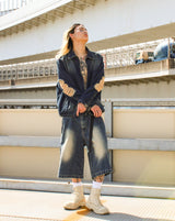 genzai Chain Baggy Denim Half Pants