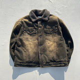 circle denim boa blouson