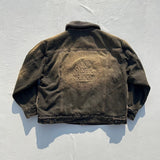 circle denim boa blouson