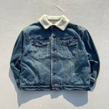 circle denim boa blouson