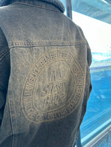 circle denim boa blouson