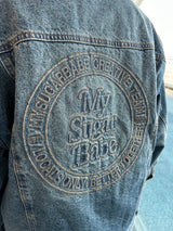 circle denim boa blouson