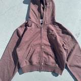 國王徽標樁縫製的拉鍊連帽衫(裁剪)