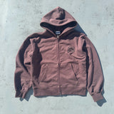 國王徽標樁縫線拉鍊連帽衫