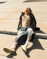 genzai Chain Baggy Denim Half Pants