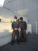 9090 OG 로고 보로 크루 넥 니트