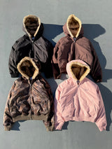 毛絨絨連帽羽絨夾克